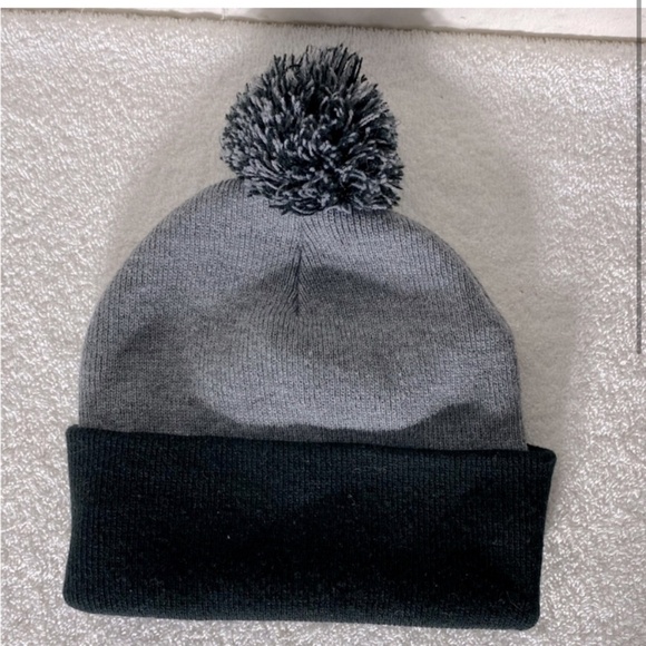 5/$25 MVP Embroidered Black & Grey Toque Beanie With Pom Pom - Picture 2 of 8